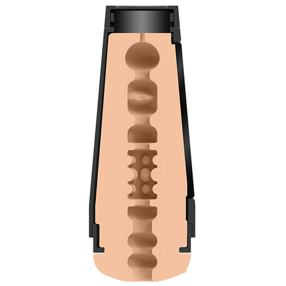 Main Squeeze - Jane Wilde -  Vagina Stroker cutaway view showing lifelike ULTRASKYN texture and hard outer case.