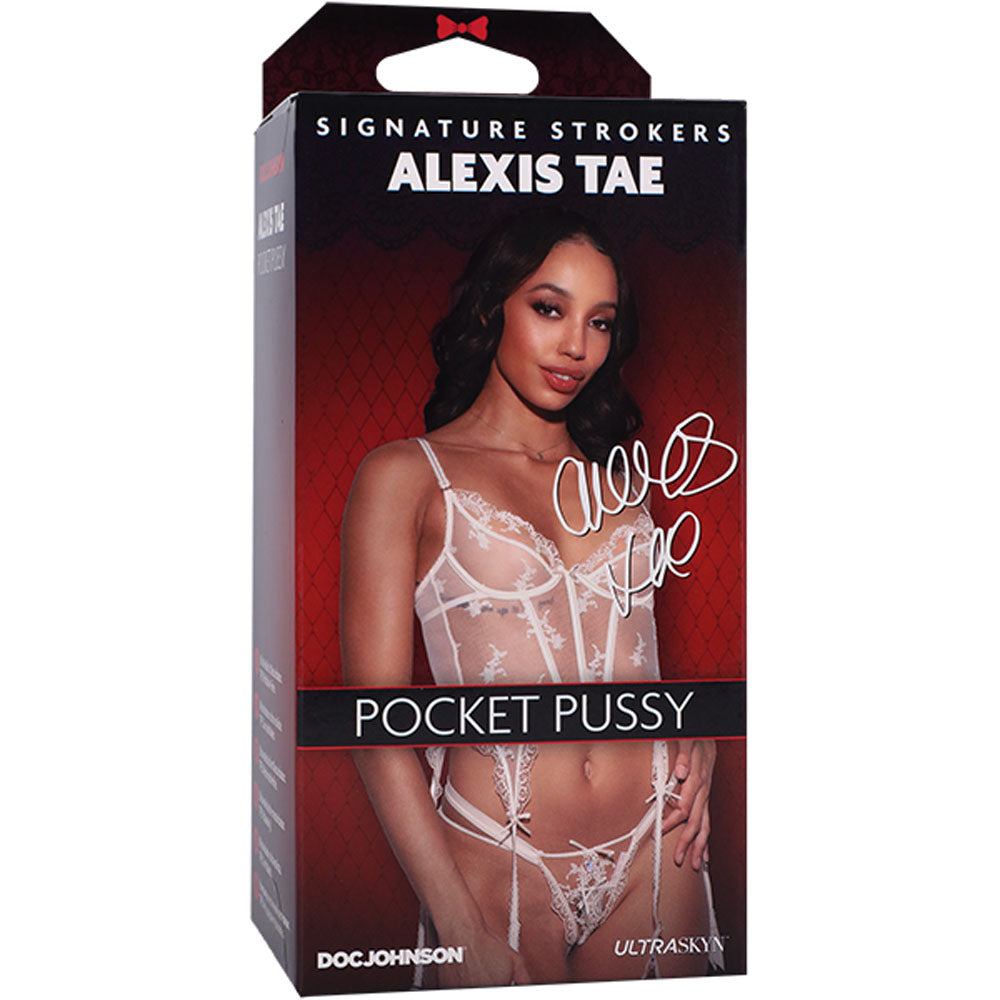 Signature Strokers - Alexis Tae - Vagina Stroker packaged in a sexy design, featuring ultra-realistic ULTRASKYN material.
