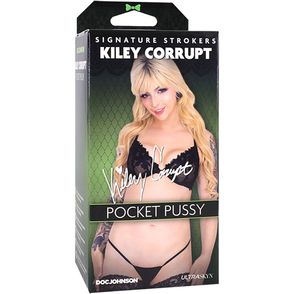 Signature Strokers - Kiley Corrupt -  Vagina Stroker packaging, showcasing lifelike design and intimate appeal.