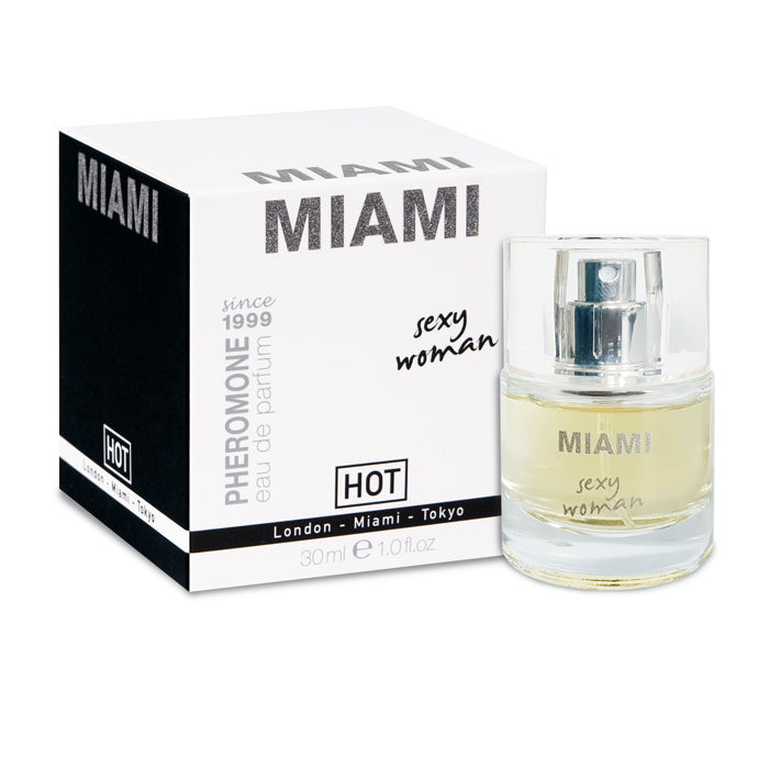Hot Pheromone Miami - Sexy Woman - Pheromone Perfume for Women - 30 ml Bottle with fashionable packaging.