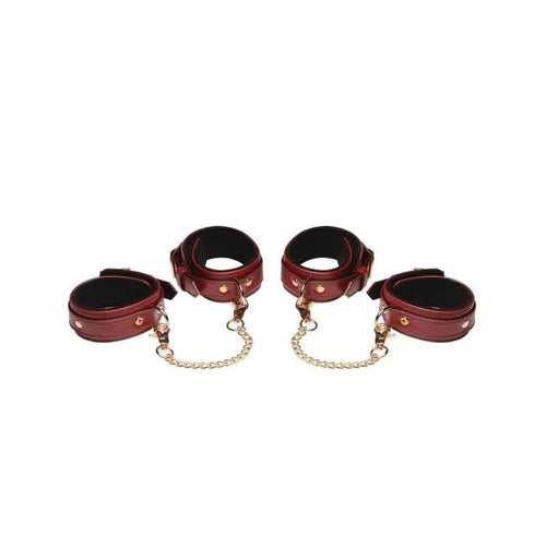 6 Pc PU Leather Bondage Set Burgundy Master Series Discreet Intimate Essentials.