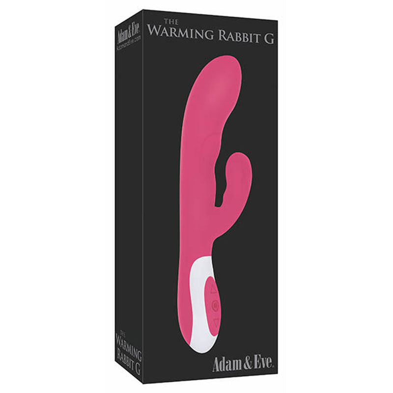 Adam & Eve The Warming Rabbit G - 21.6 cm (8.5'') USB Rechargeable Warming Rabbit Vibrator packaging display
