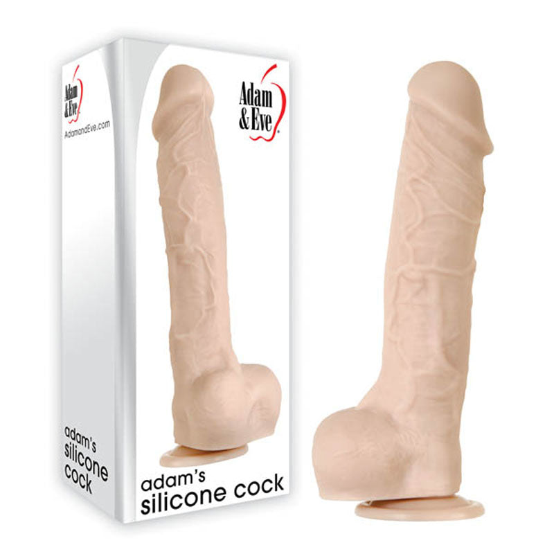 Adam & Eve Adam's True Feel Cock XL - 26.7 cm (10.5'') Dong in packaging, showcasing realistic silicone design.
