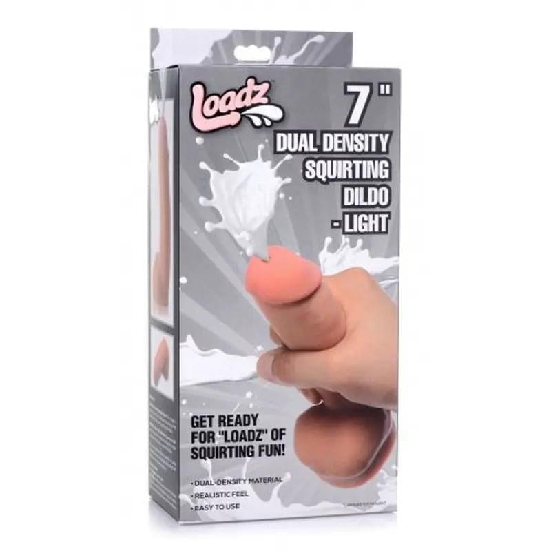 7in Dual Density Squirting Dildo w Balls Reservoir Loadz Discreet Intimate Essentials.