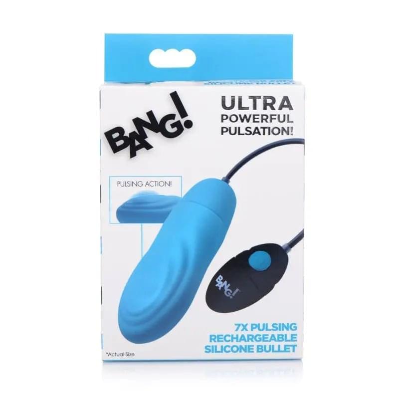 7X Pulsing Rechargeable Bullet Blue Bang Discreet Intimate Essentials.