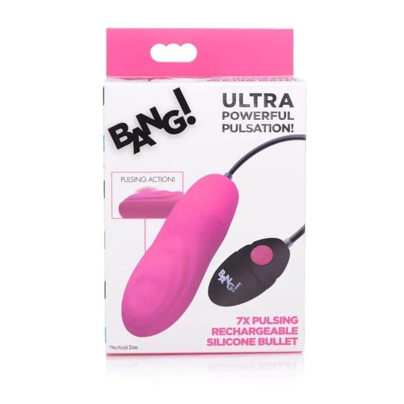 7X Pulsing Rechargeable Bullet Pink Bang Discreet Intimate Essentials.