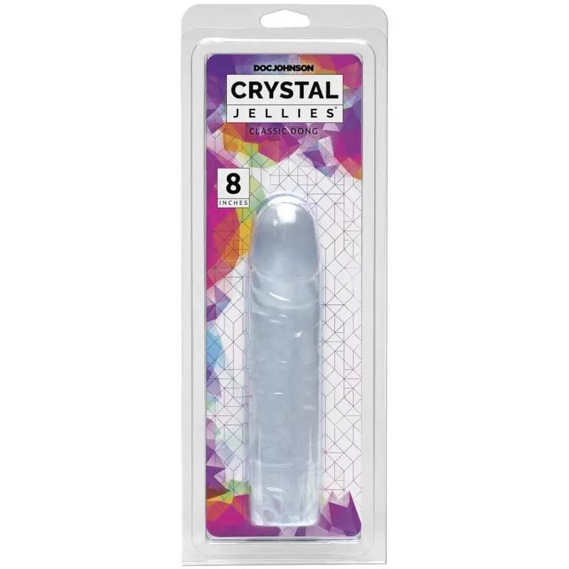 8 in Classic Dong Clear Crystal Jellies Discreet Intimate Essentials.