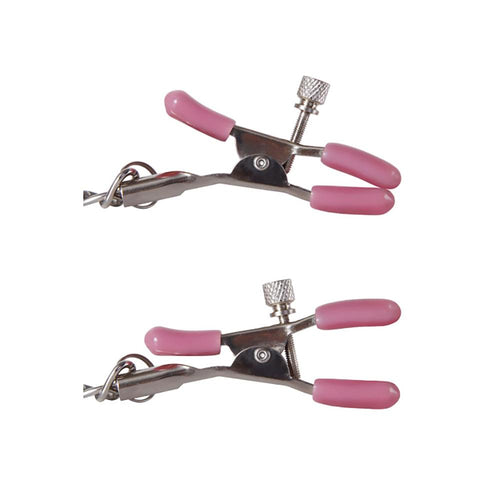 Adam & Eve Chain Me Up Kink Clamps - Metal Nipple and Clitoral Chain
