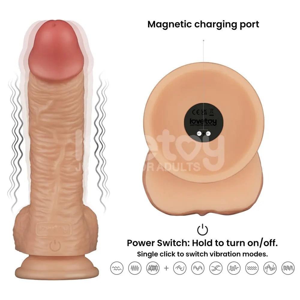 8.5 Inch Power Basics -  21.6 cm USB Rechargeable Vibrating Dong Lovetoy Discreet Intimate Essentials.