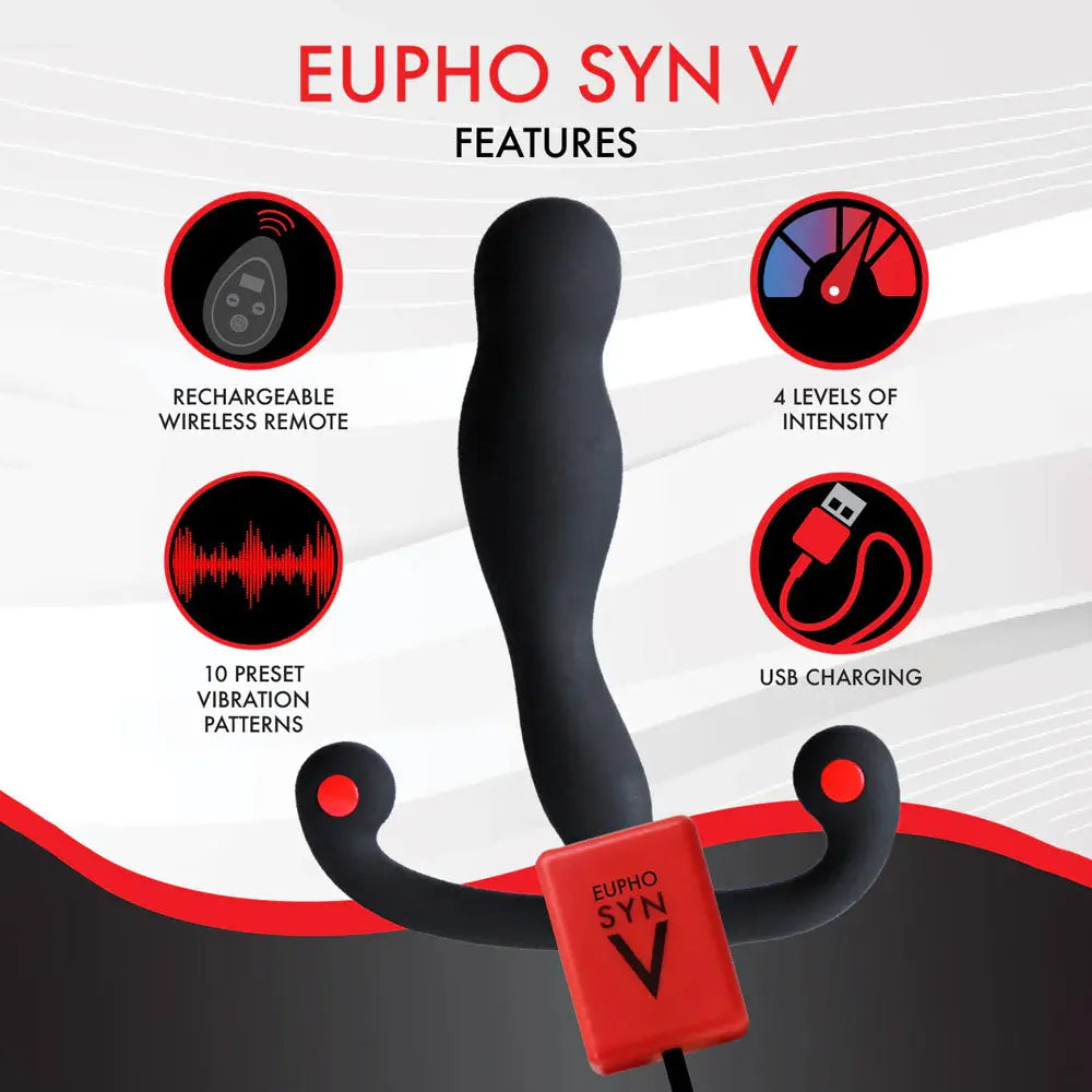 Aneros Eupho Syn V -  USB Rechargeable Vibrating Prostate Massager with Remote Aneros Discreet Intimate Essentials.
