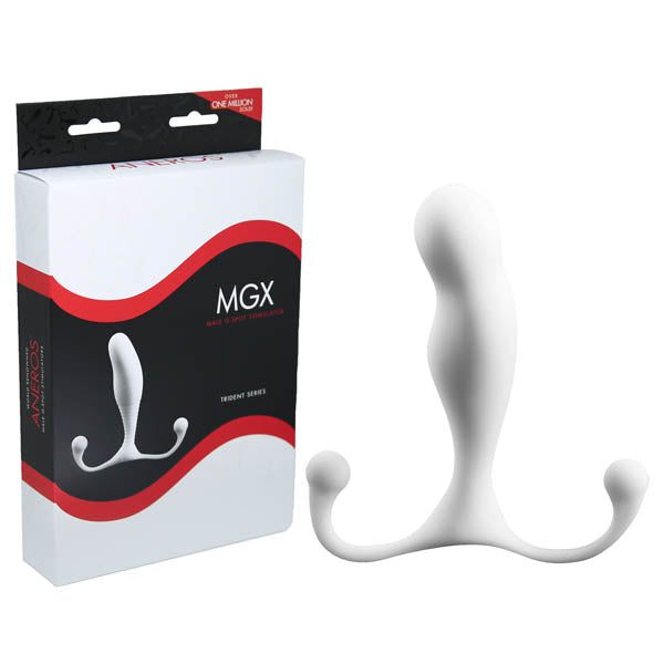 Aneros MGX Trident -  Prostate Massager with ribbed stem and angled head for enhanced sensations.