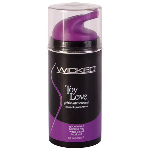 Wicked Toy Love - Glycerin Free Water Based Lubricant - 100 ml (3.3 oz) Bottle for intimate toys.