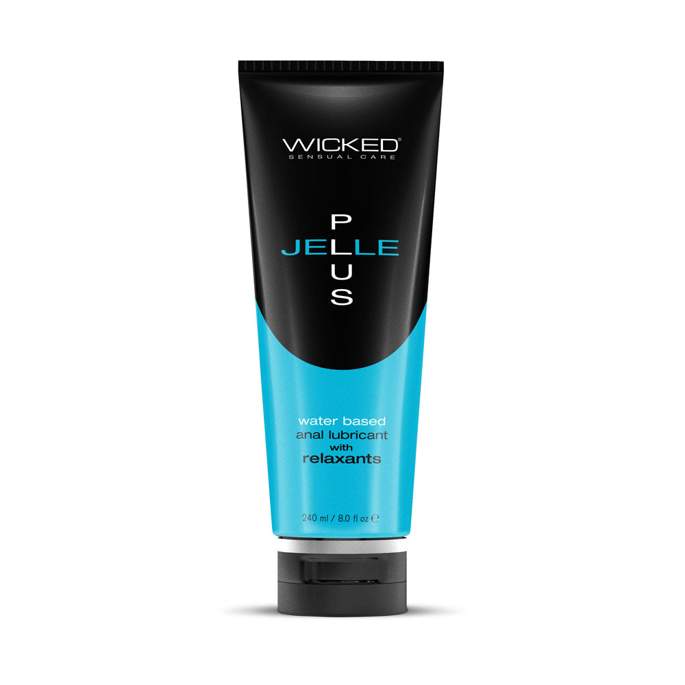 Wicked Jelle Plus - Relaxing Water Based Anal Lubricant - 240 ml Bottle, essential for anal play and comforting.