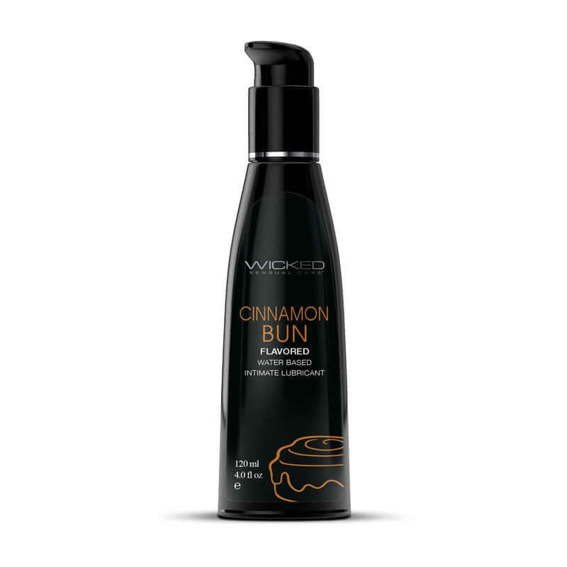 Wicked Aqua Cinnamon Bun - cinnamon bun flavored lubricant in a 120 ml bottle for intimate use.