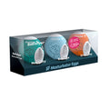 Satisfyer Masturbator Eggs - Mixed 3 Pack #2 - Set of 3 Stroker Sleeves in a sleek packaging display.