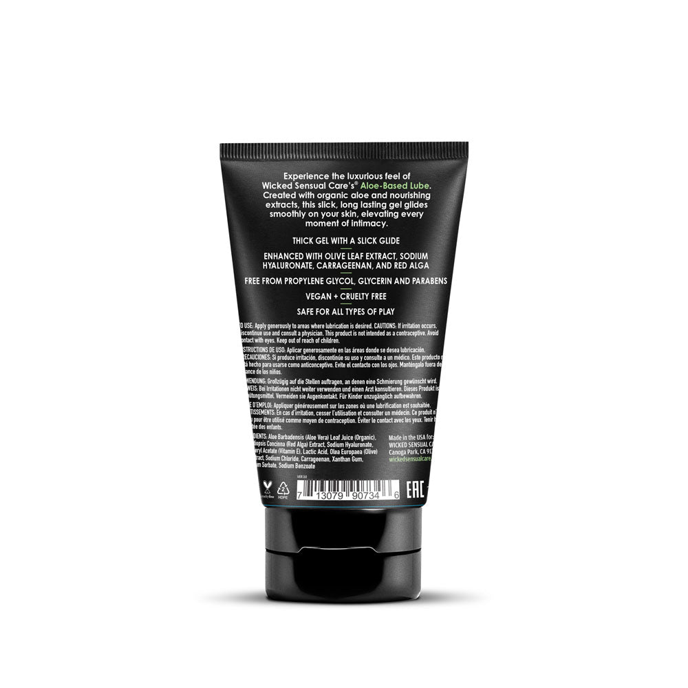 Wicked ALOE - Aloe Vera Based Lubricant - 120 ml Tube packaging, featuring hydration and soothing ingredients.