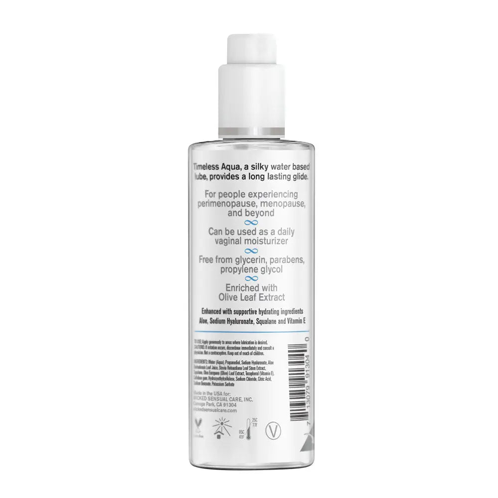 Wicked Simply Timeless Aqua - Water Based Lubricant - 120 ml (4 oz) Bottle Wicked Discreet Intimate Essentials.