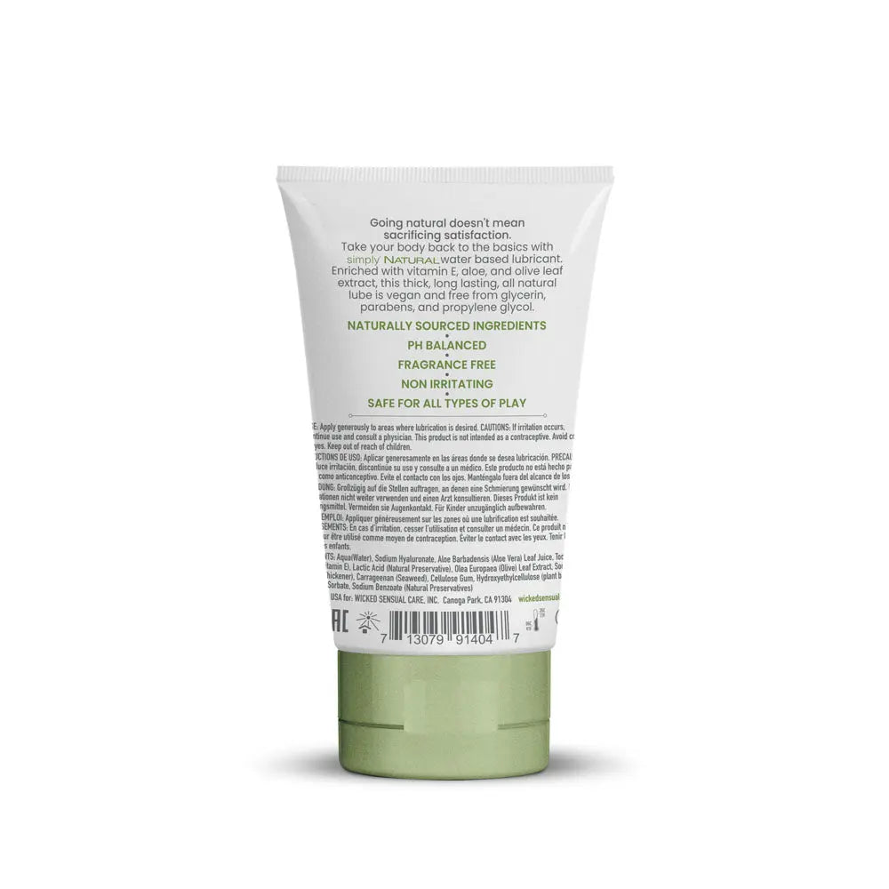Affordable quality Wicked Simply Natural - Water Based Lubricant - 120 ml (4 oz) Bottle  from Wicked by Discreet Intimate Essentials with Discreet Delivery 