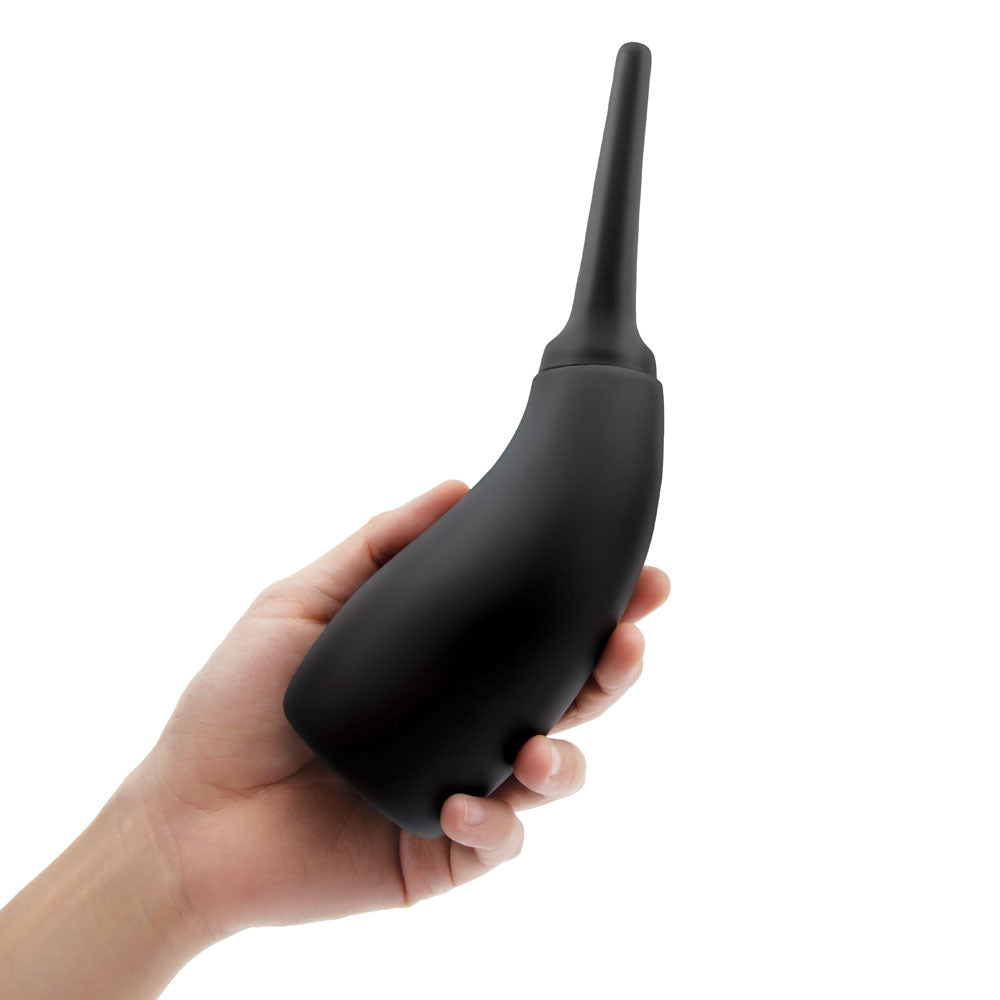 AquaClean Silicone 1-Way Valve Contoured Ergo Douche Set - 190 ml Capacity with Free Travel Douche Included in hand