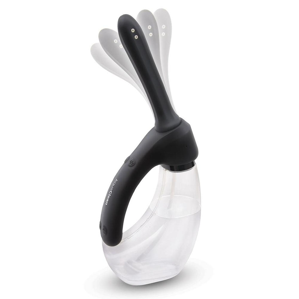 AquaClean Rechargeable Auto Douche Set with Bendable Vibrating Nozzle - 440 ml Capacity with Free Travel Douche Included.