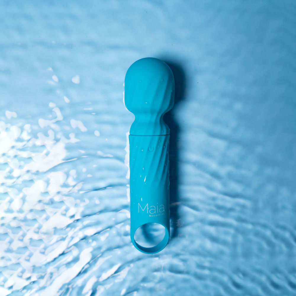 Maia DOLLY -  -  12.7 cm USB Rechargeable Massage Wand in blue, waterproof and body safe silicone.