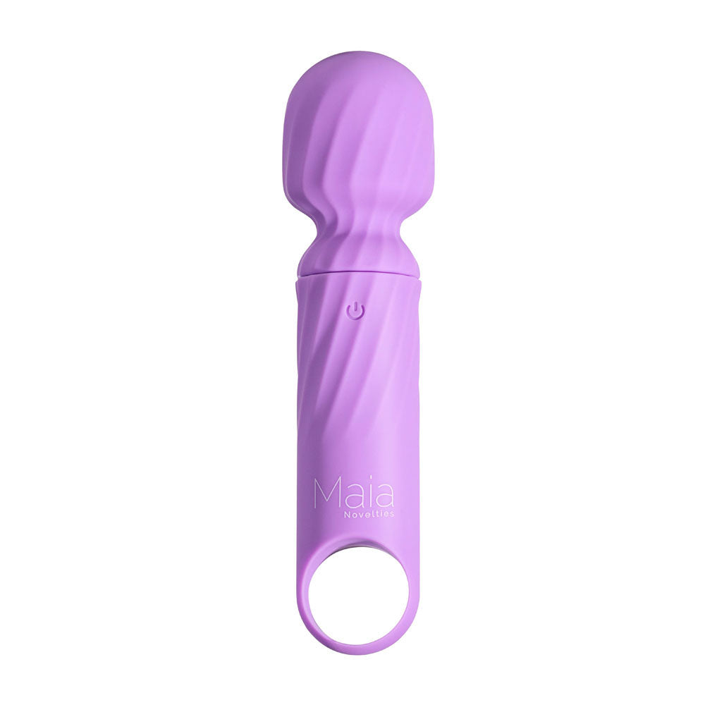 Maia DOLLY -  -  12.7 cm USB Rechargeable Massage Wand in purple silicone with 10-function motor.