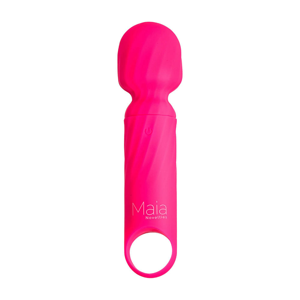 Maia DOLLY -  -  12.7 cm USB Rechargeable Massage Wand in pink silicone with textured design.