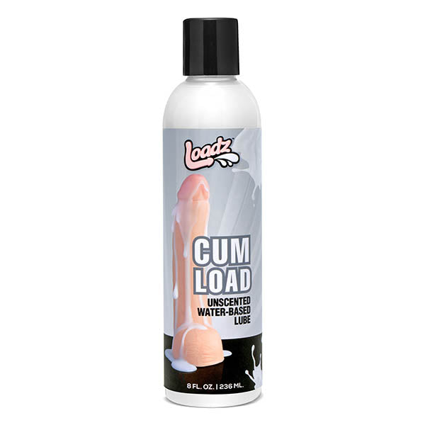Loadz Cum Load - Unscented Water-Based Semen Lubricant - 236 ml product bottle with creamy white texture.