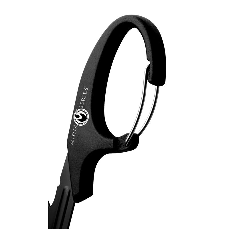 Master Series Snip -  Heavy Duty Bondage Scissors handle with carabiner for easy access in bondage play.