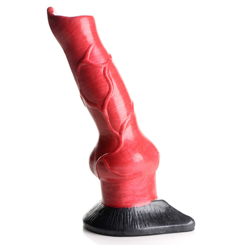 Creature Cocks Hell-Hound Canine Penis Silicone Dildo -  19 cm Canine Dildo in red with suction cup base.