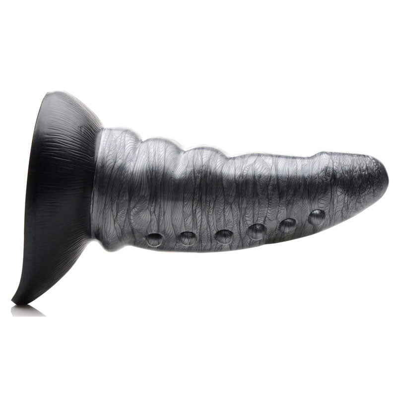 Creature Cocks Beastly Tapered Bumpy Silicone Dildo - Silver 21 cm Bumpy Dildo in sleek design with a suction cup base.