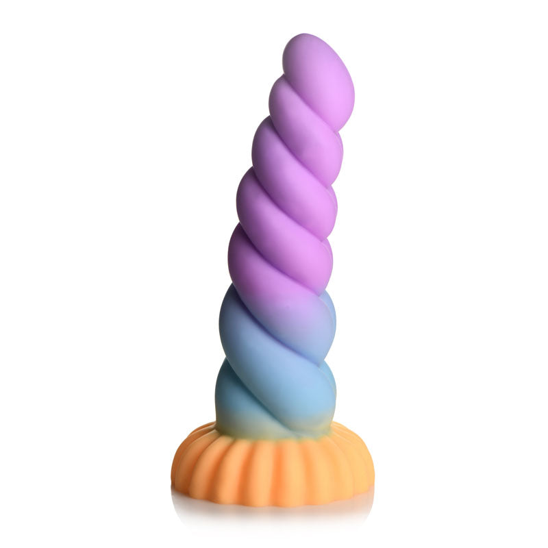 Creature Cocks Mystique Silicone Unicorn Dildo - 21 cm Fantasy Dildo in vibrant colors with twisted design.