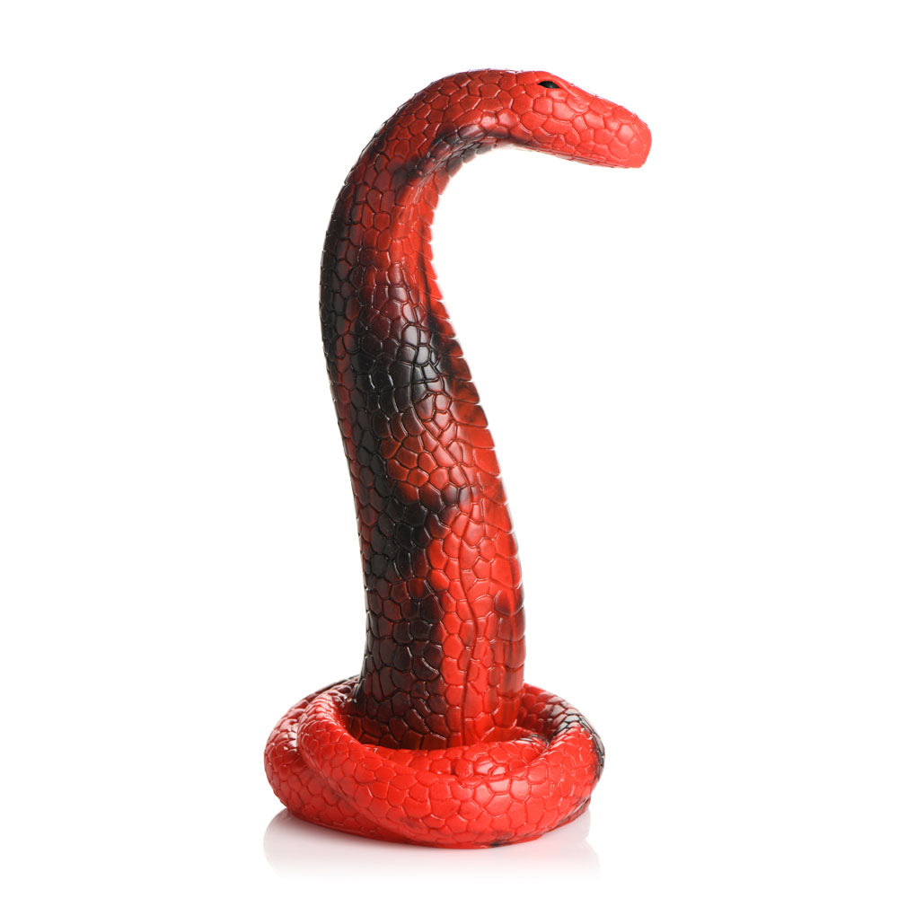Creature Cocks King Cobra Silicone Dildo - 21.4 cm Fantasy Dildo in red and black design, ideal for sensual exploration.