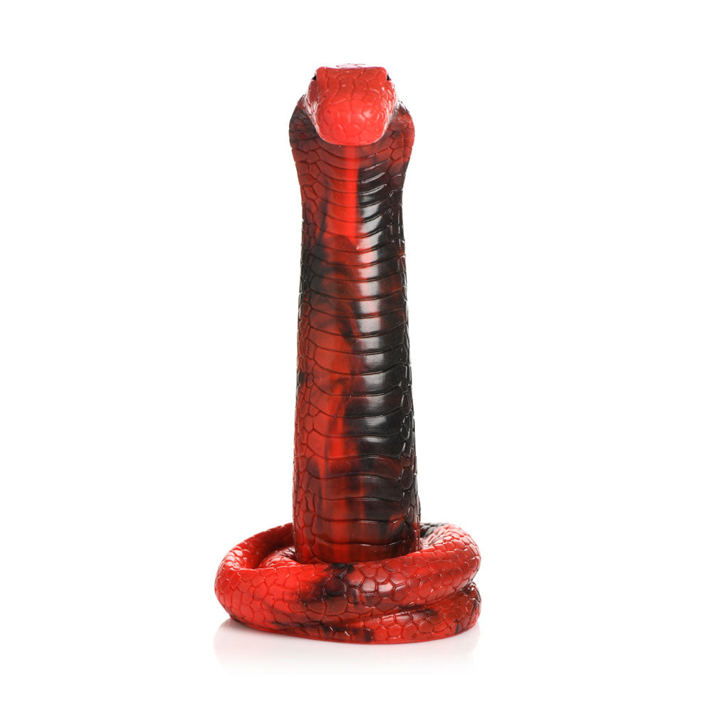 Creature Cocks King Cobra Silicone Dildo - 21.4 cm Fantasy Dildo showcasing red and black snake design.