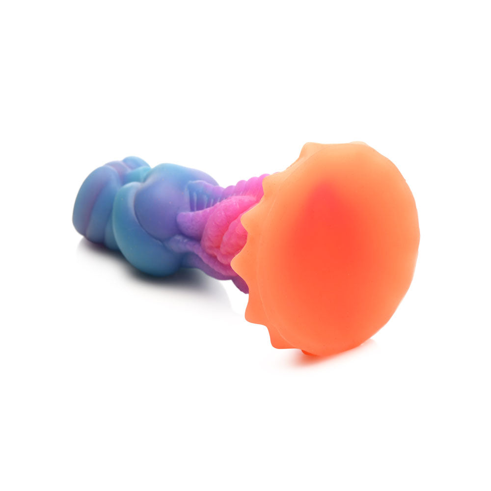 Creature Cocks Aqua-Cock - Glow in Dark Multi- 19.3 cm Fantasy Dildo in vibrant multi-color design.