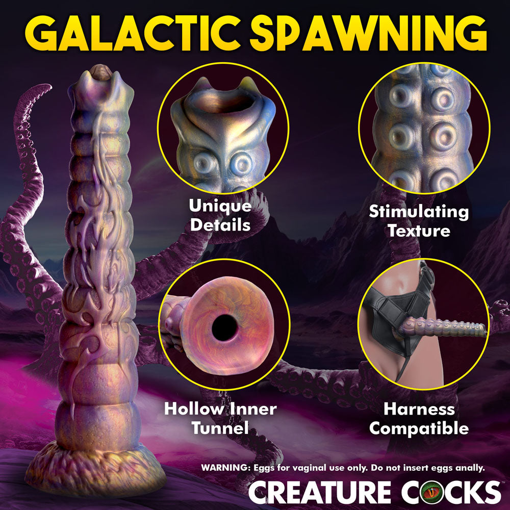 Galactic Spawning image showcasing Creature Cocks Deep Invader - Multi-Coloured 22.9 cm Ovipositor Fantasy Dildo features.