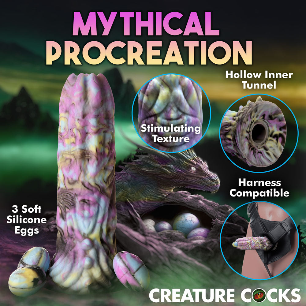 Creature Cocks Dragon Spawn - Multi- 18.5 cm Ovipositor Fantasy Dildo with stimulating texture and hollow inner tunnel.