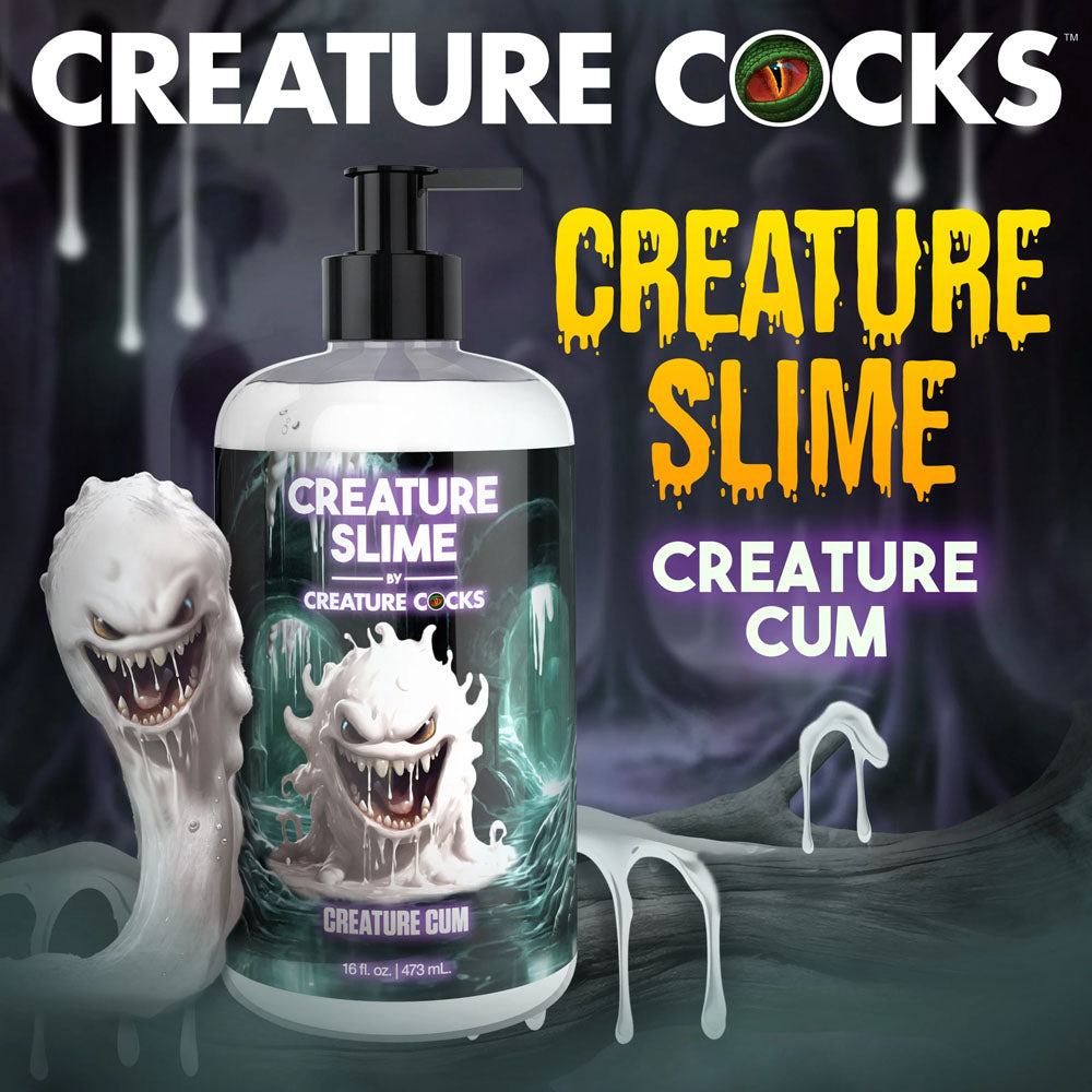 Creature Slime by Creature Cocks - Creature Cum - Cum Lubricant - 473 ml Pump Bottle displayed with monster graphics.
