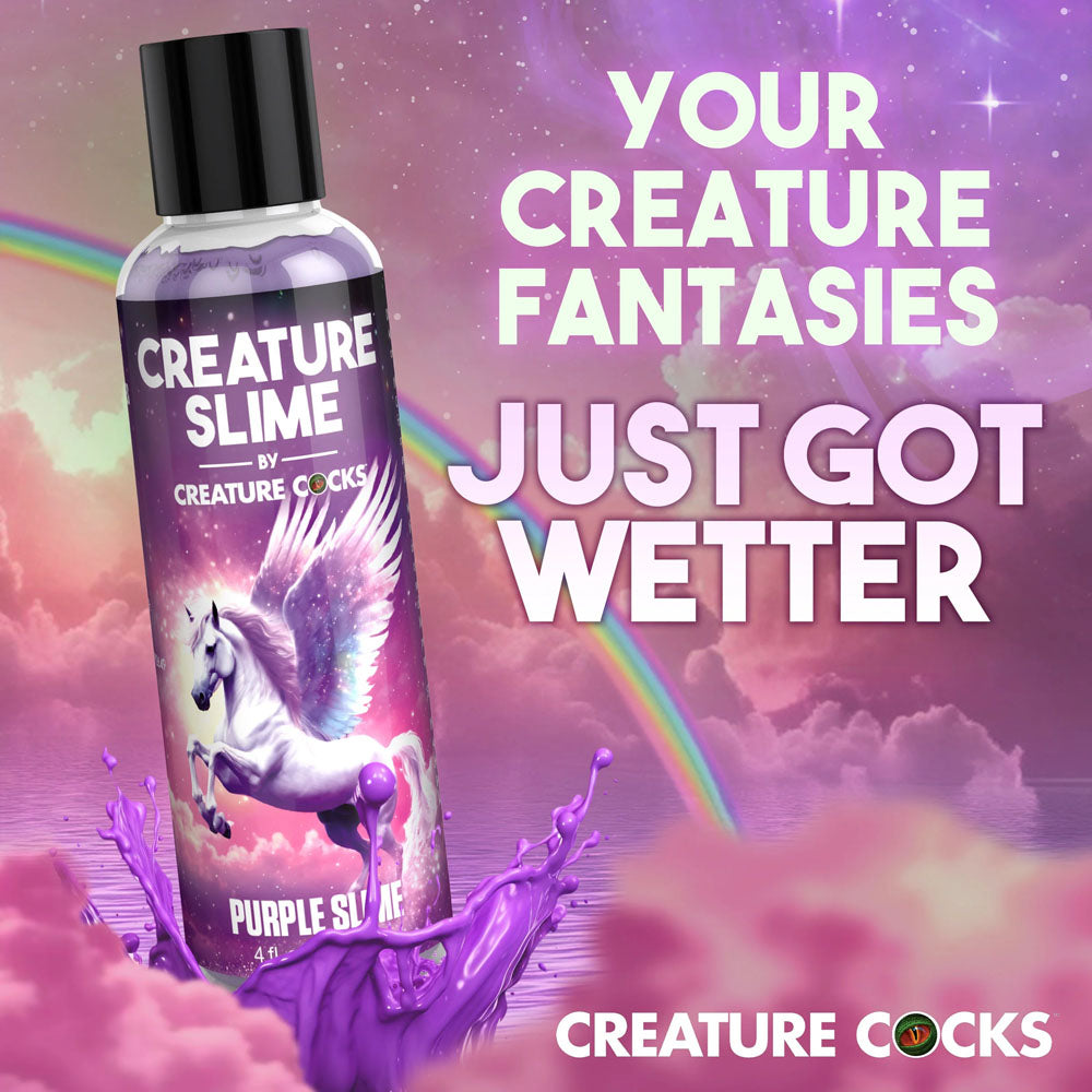Creature Slime by Creature Cocks -  Slime -  Water Based Lubricant - 118 ml Bottle with purple design and unicorn