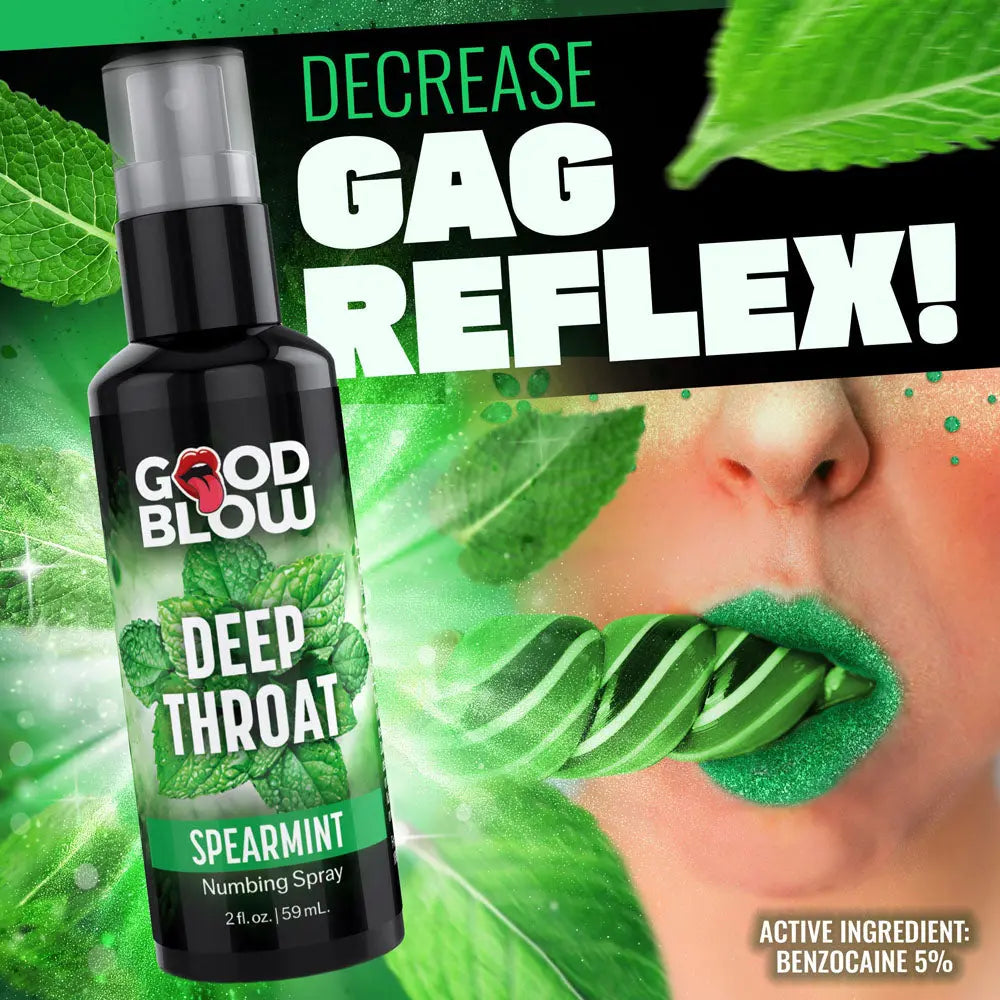 Good Blow Deep Throat Spray - Spearmint - Spearmint Flavoured Numbing Spray - 59 ml Spray XR Brands Discreet Intimate Essentials.