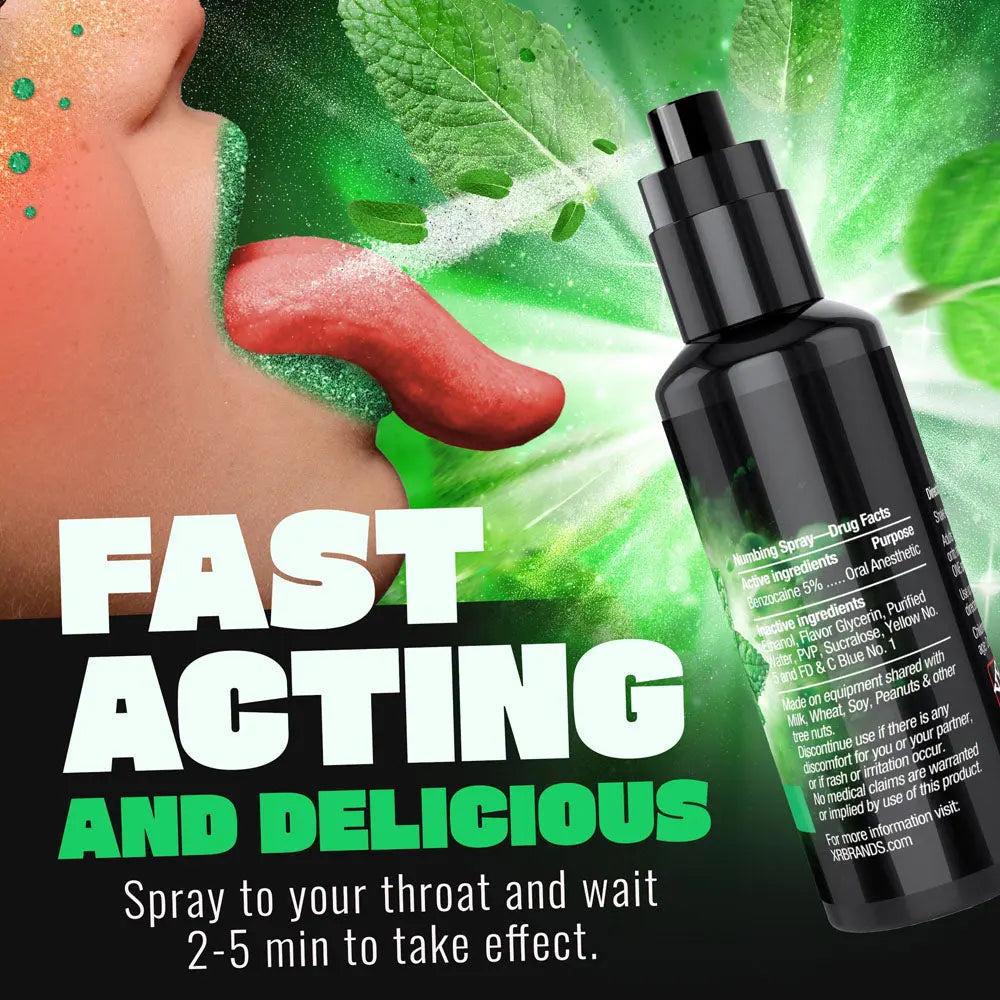 Good Blow Deep Throat Spray - Spearmint - Spearmint Flavoured Numbing Spray - 59 ml Spray XR Brands Discreet Intimate Essentials.