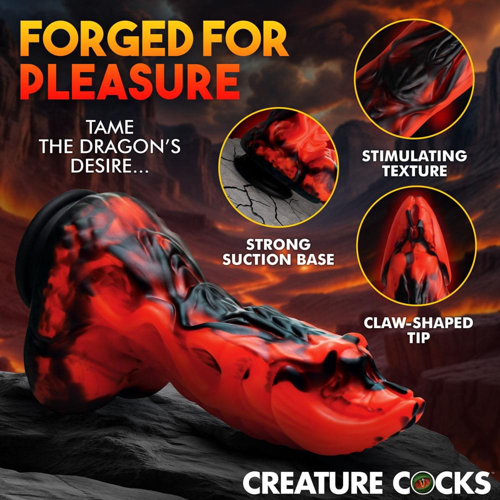 Creature Cocks Dragon Thrust -  24.1 cm USB Rechargeable Thrusting & Vibrating Fantasy Dildo with Remote