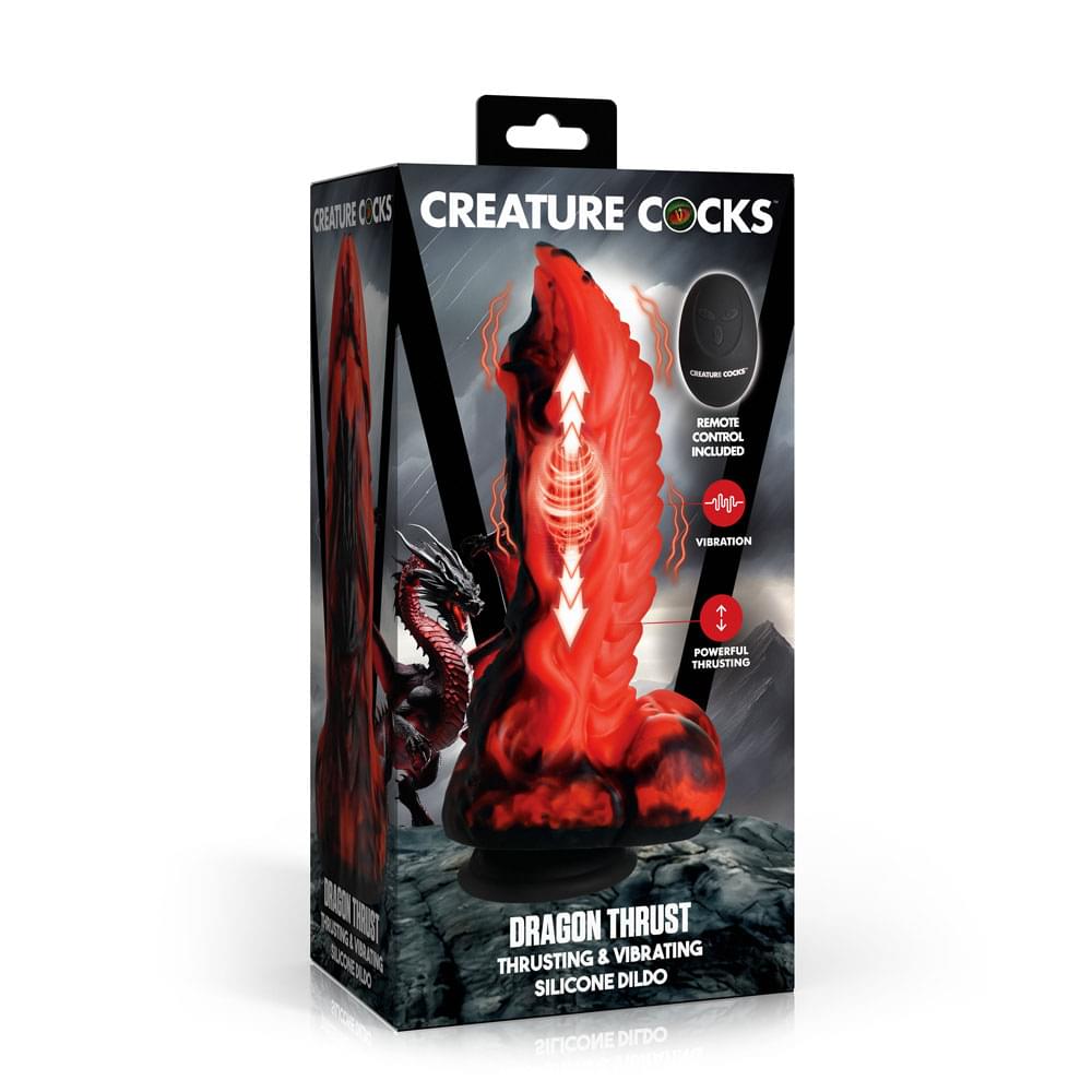 Creature Cocks Dragon Thrust -  24.1 cm USB Rechargeable Thrusting & Vibrating Fantasy Dildo with Remote