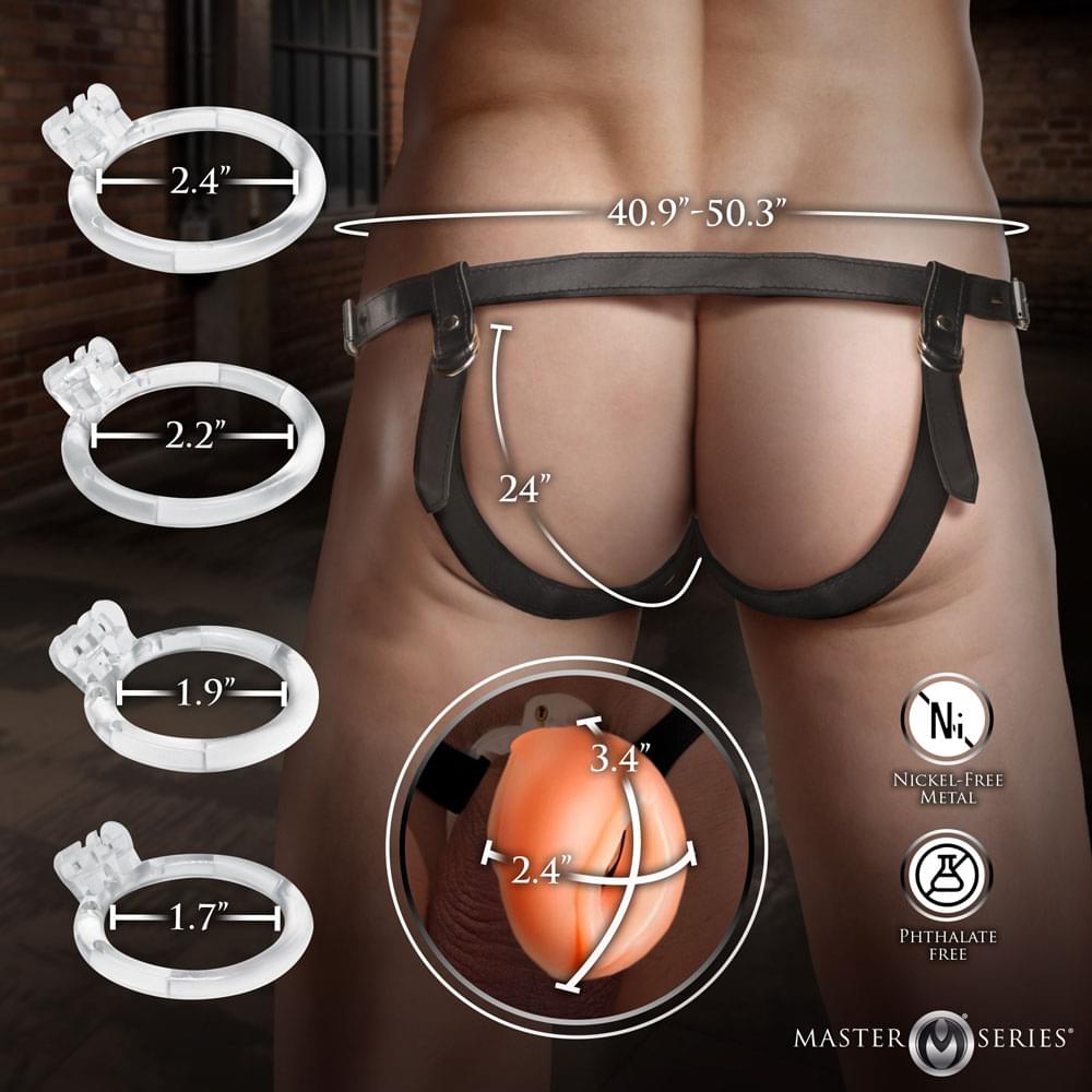 Master Series Pussy Chastity Cage - Light -  Chastity Cage Set