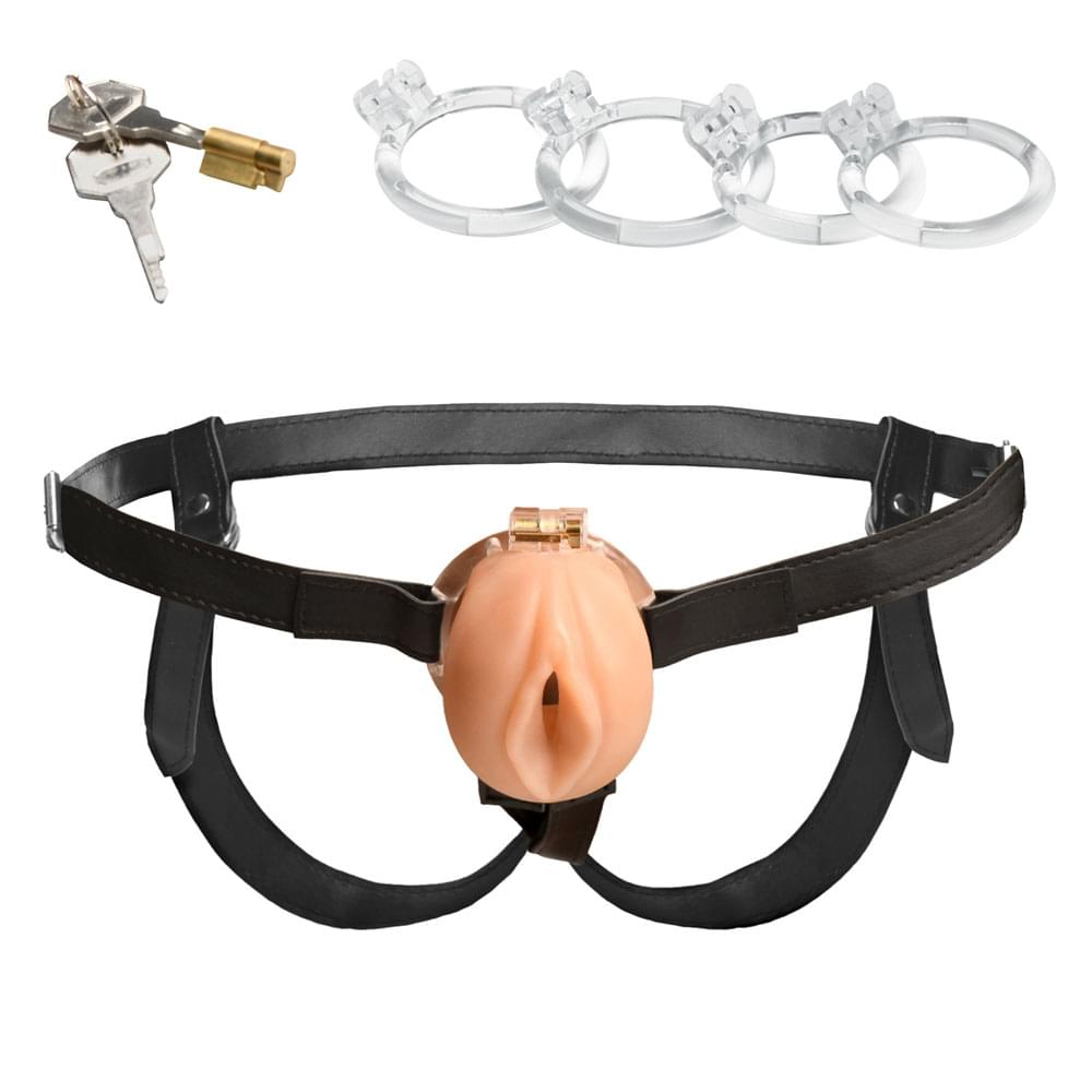 Master Series Pussy Chastity Cage - Light -  Chastity Cage Set