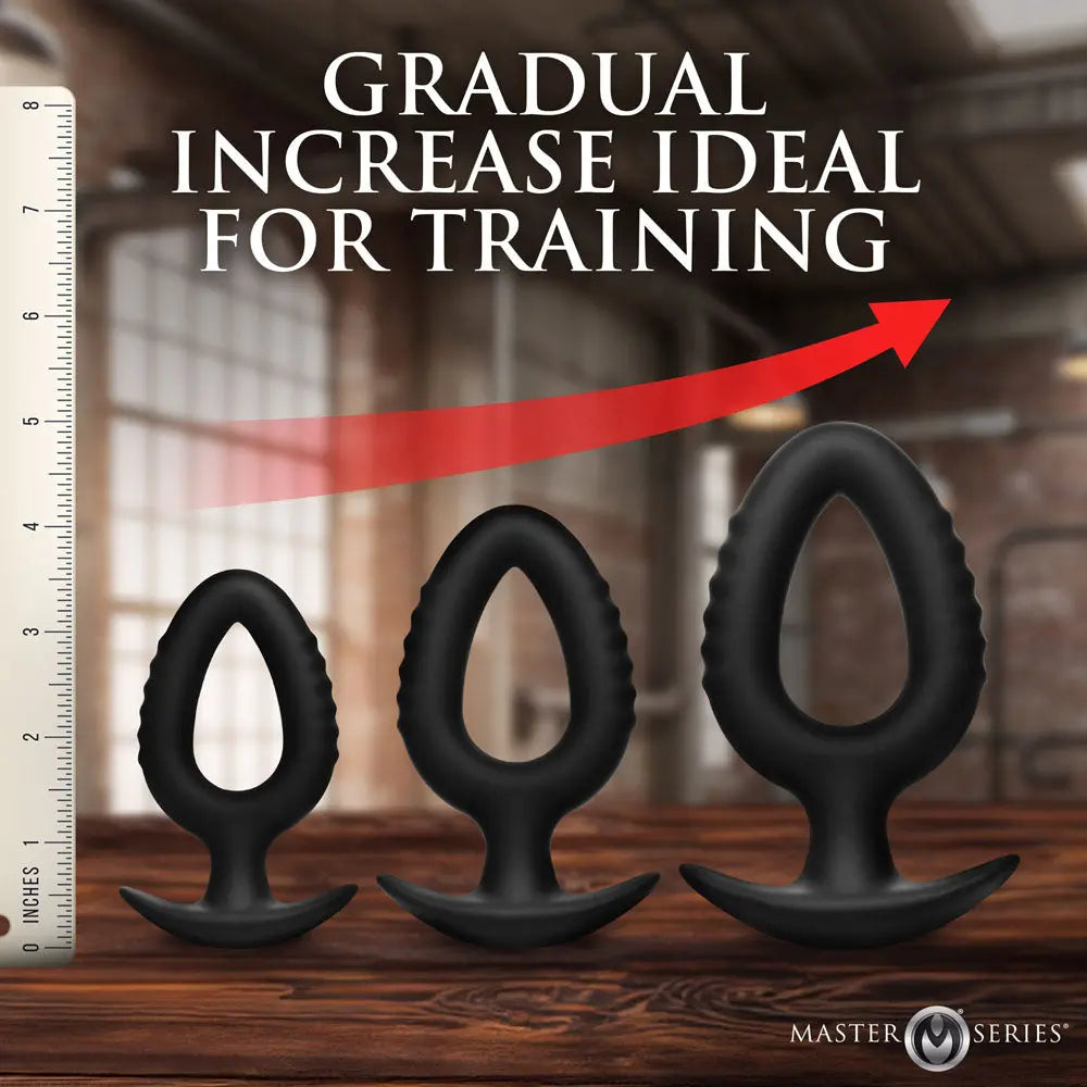 Master Series Pop Plugs -  Anal Plug Trainer Set - Set of 3 Sizes XR Brands Discreet Intimate Essentials.