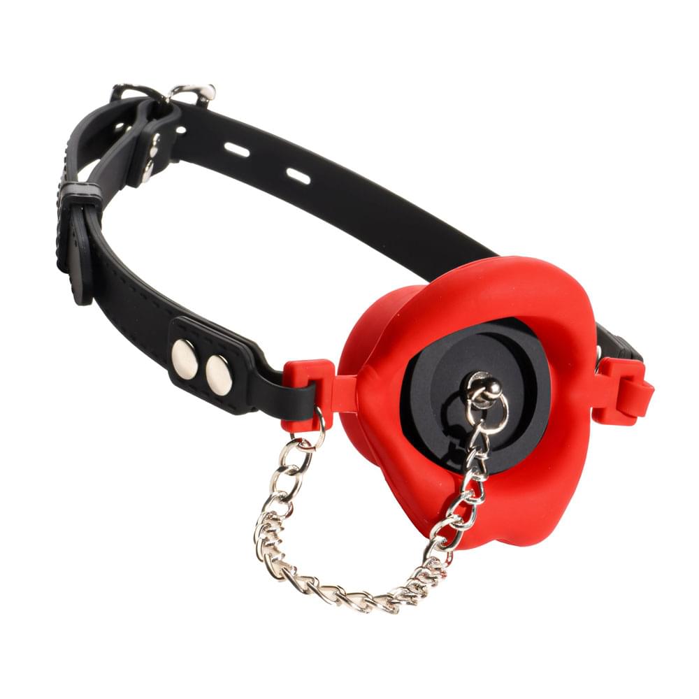 Master Series Plugged -  Lips Silicone Feeding Mouth Gag