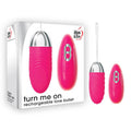 Adam & Eve Turn Me On Rechargeable Love Bullet -  8.9 cm (3.5'') USB Rechargeable Bullet with Remote in pink packaging.