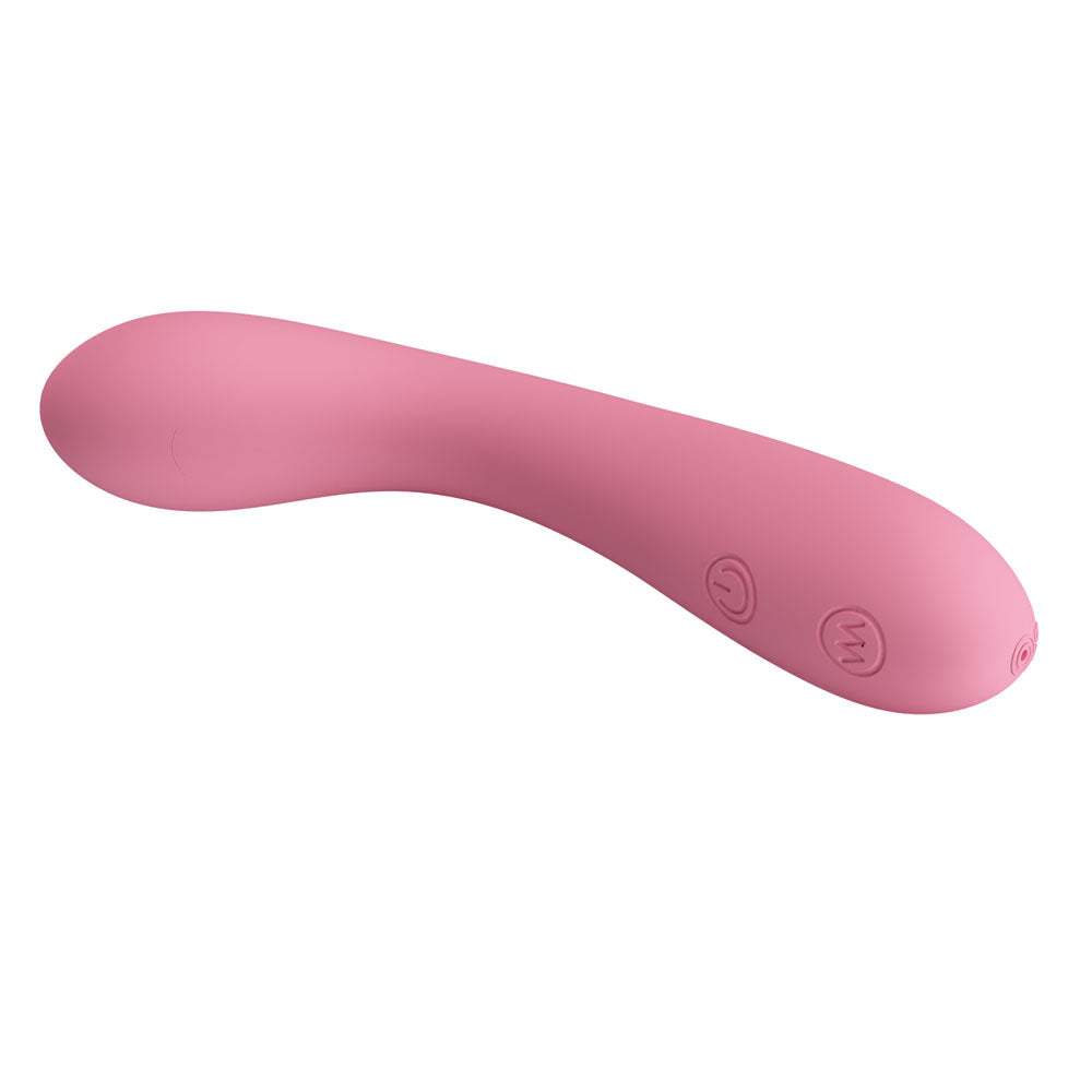 Party Up JOHN Flexible Vibe -  -  16 cm USB Rechargeable Vibrator in soft pink silicone design.