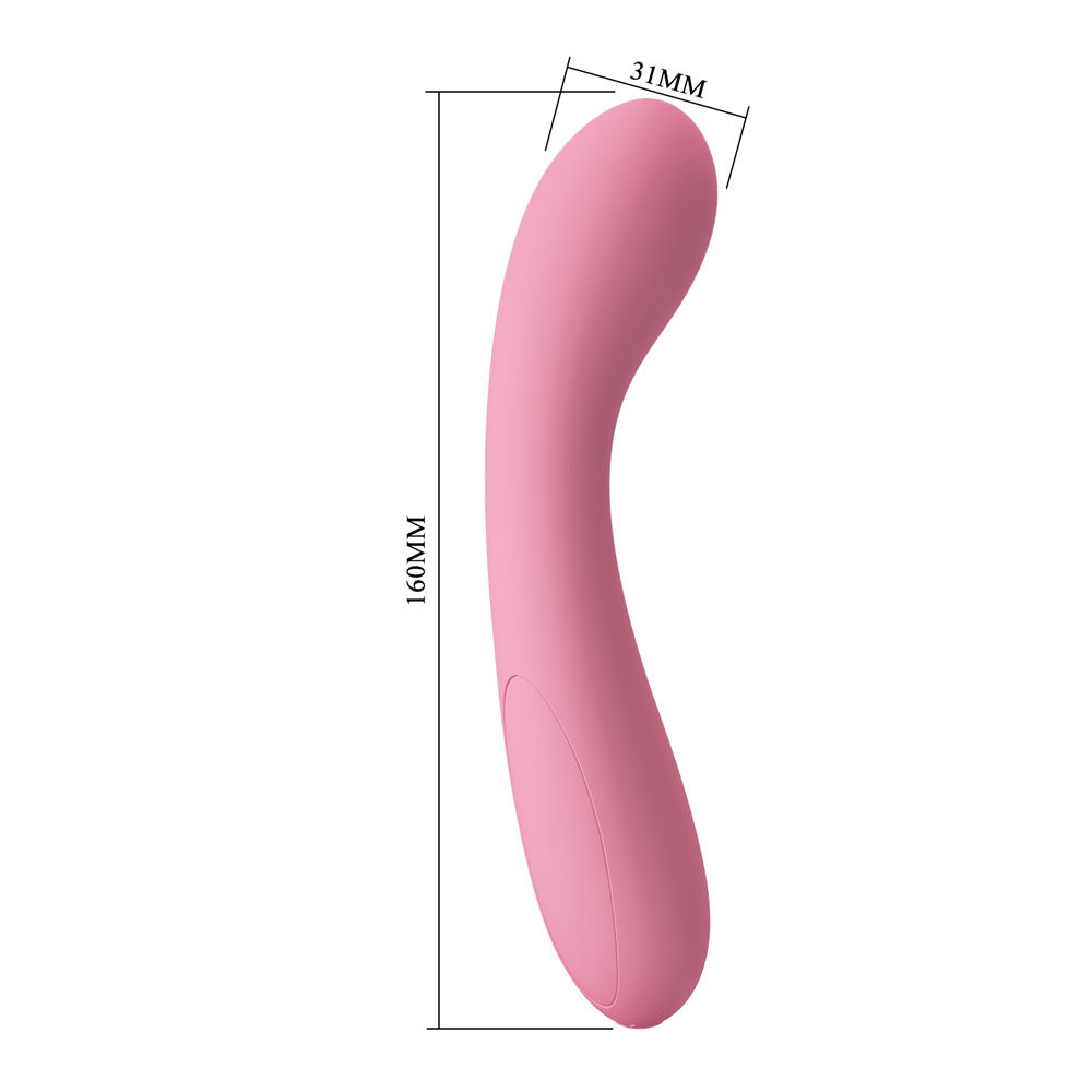Party Up JOHN Flexible Vibe -  -  16 cm USB Rechargeable Vibrator in pink with dimensions 160mm x 31mm.